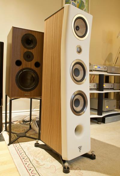 Focal Kanta 2 Floor Standers in Ivory/Walnut Finish